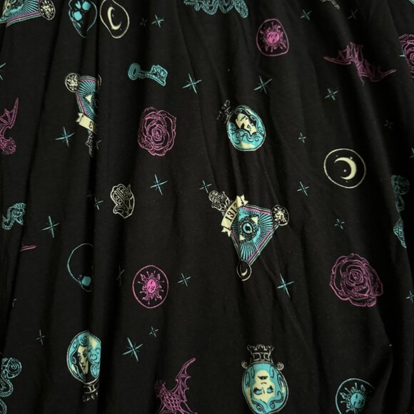 Torrid Disney Haunted Mansion Fluted midi Dress black plus size 1X stretchy nwot - Picture 13 of 15